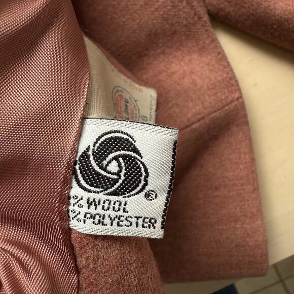 Austin Hill Vintage Dusty Rose Wool Blazer Jacket‎ One Button Mauve, Size Small - Picture 10 of 11